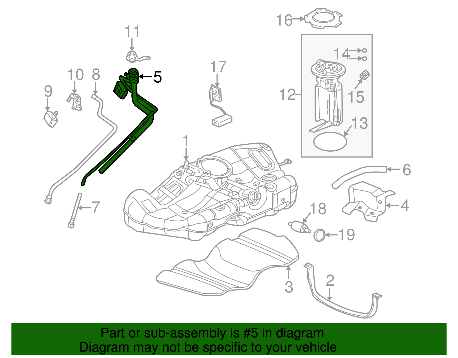 Pipe Assembly, F/Tnk Fil - GM (10382365)