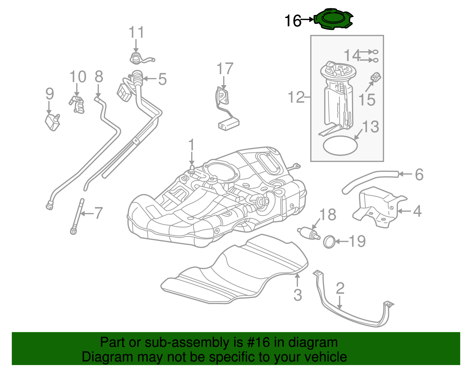 Fuel Tank Sending Unit Lock Ring - GM (25691383)