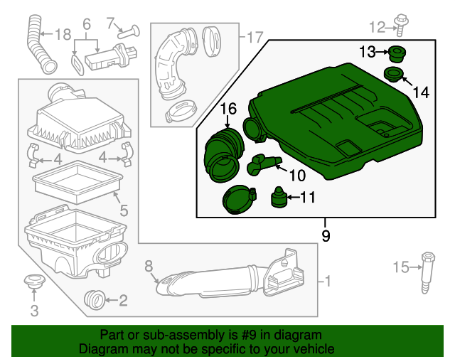 20112015 GM Air Cleaner Resonator 23452493