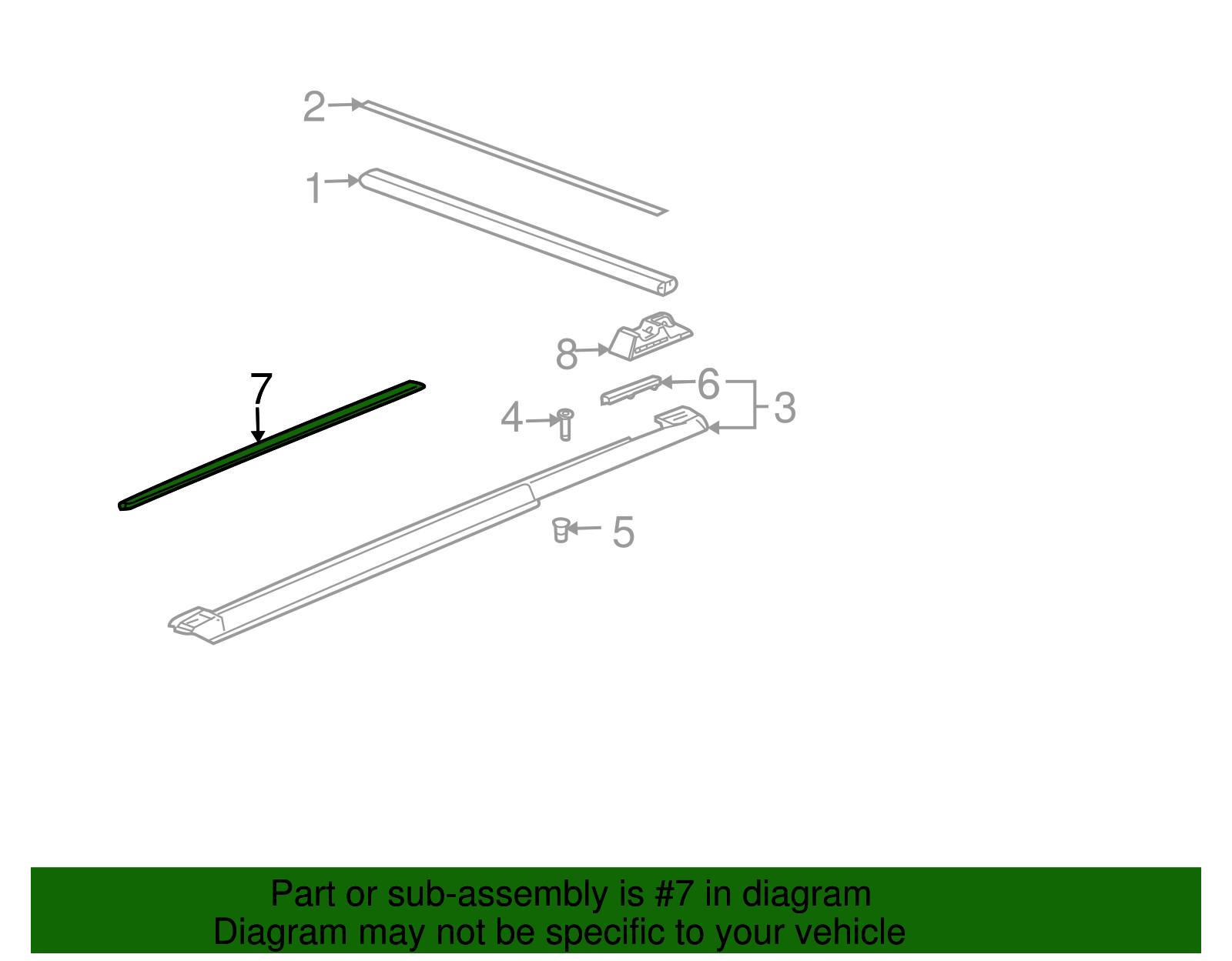 Roof Luggage Carrier Slat - GM (15715975)