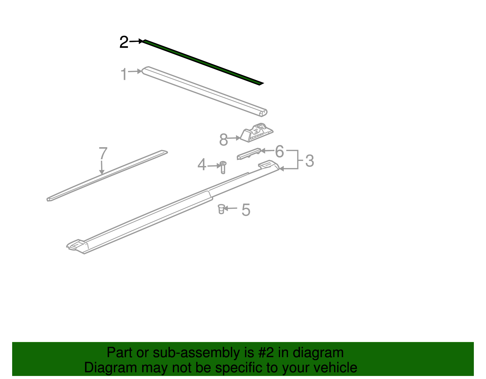 Slat, Lugg Carr Cr - GM (88962550)