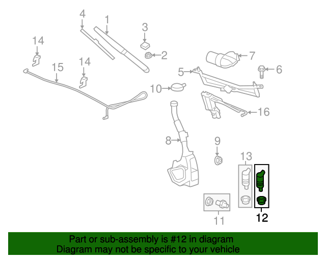 Acdelco Gm Original Equipment 22766715 Windshield Washer Pump 4 3