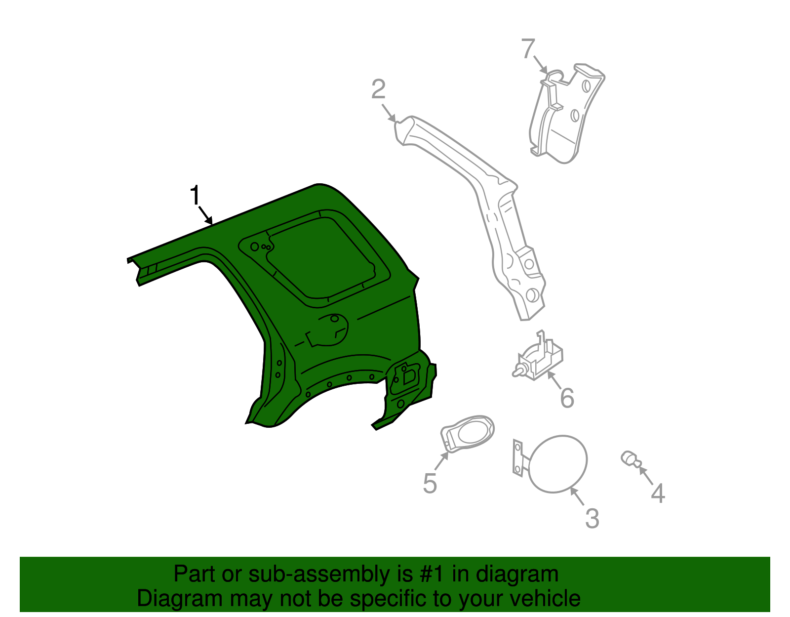 Quarter Panel - Ford (YL8Z-7827840-DA)