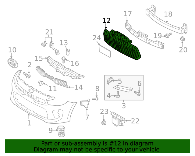 thumbnail image 2 of OEM LED Right Side Mirror Lower Cover For 2011-2013 KIA Rio / All New Pride 2 of 4