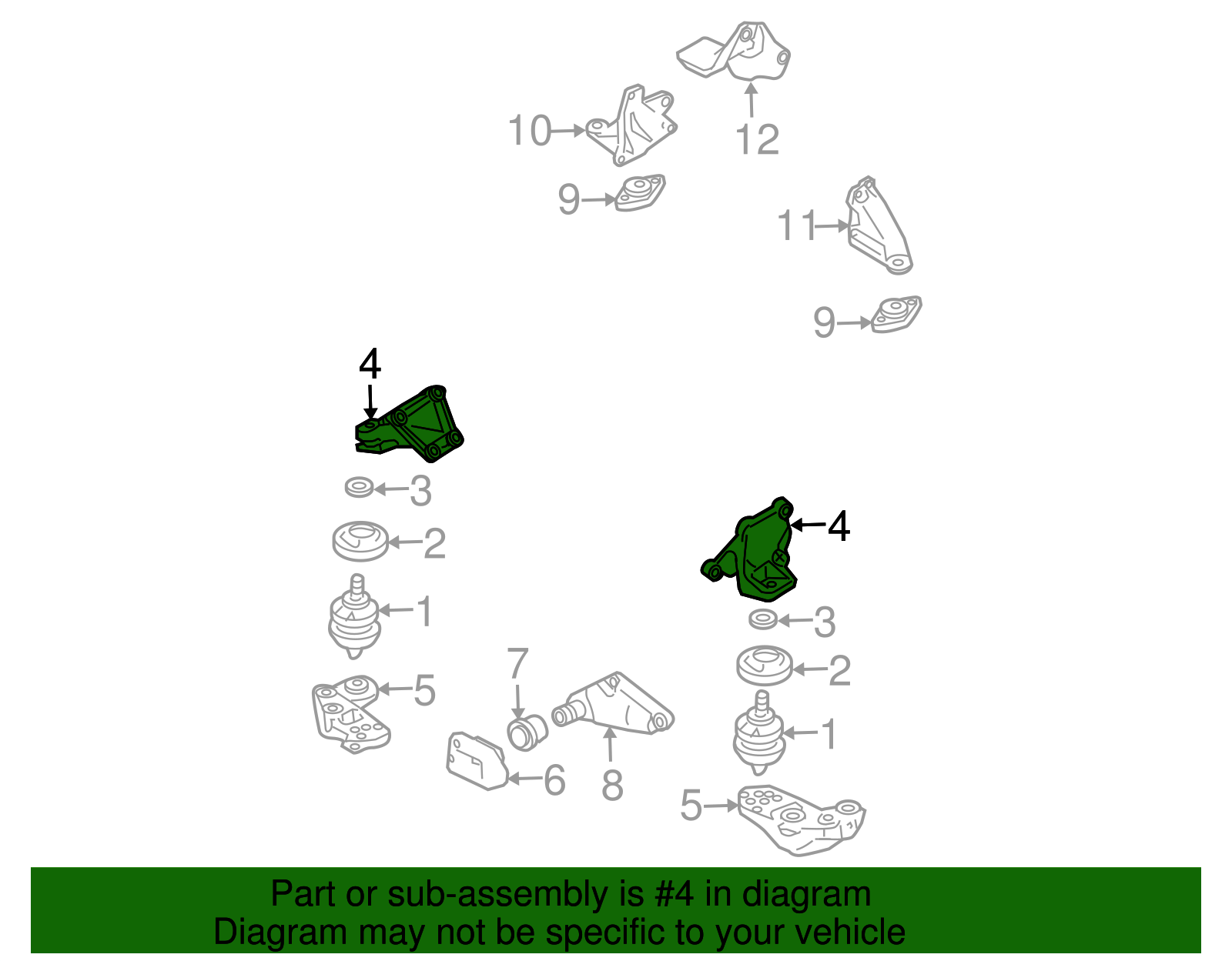 Mount Bracket - Volkswagen (8D0-199-308-D)