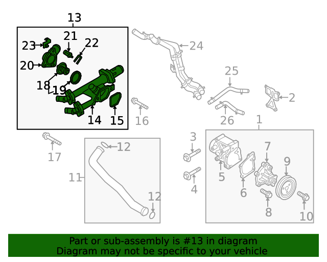 256002GGA0 Thermostat Unit 20162020 Kia Sorento Kia.Parts Store