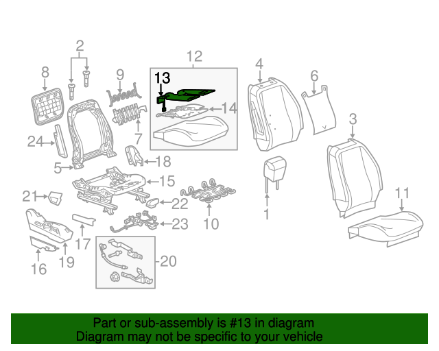 84269725 GM Passenger Seat Cushion Pad Assembly with Heater and Airbag Presence Sensor GM