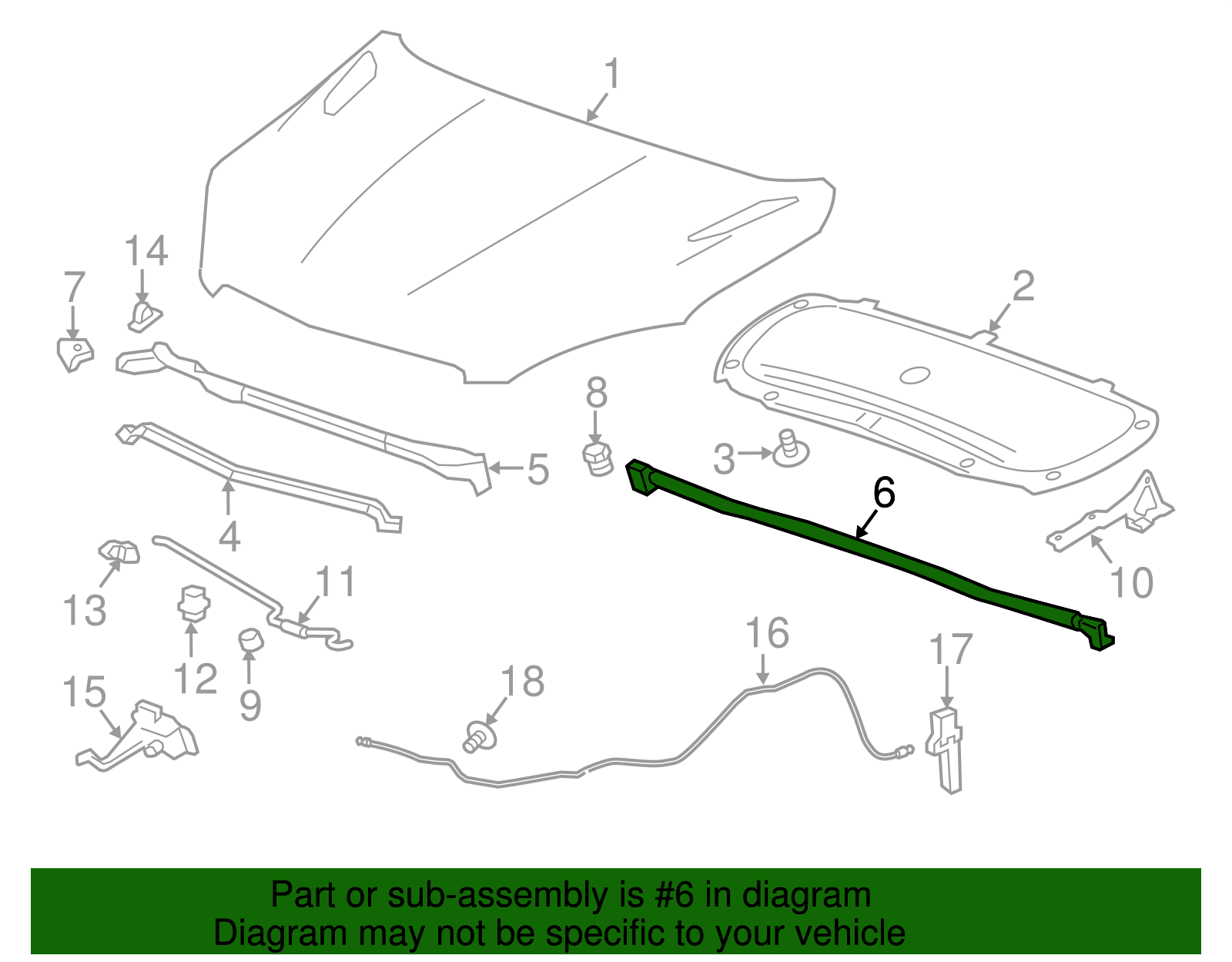 Hood Rear Weatherstrip - GM (95353324)