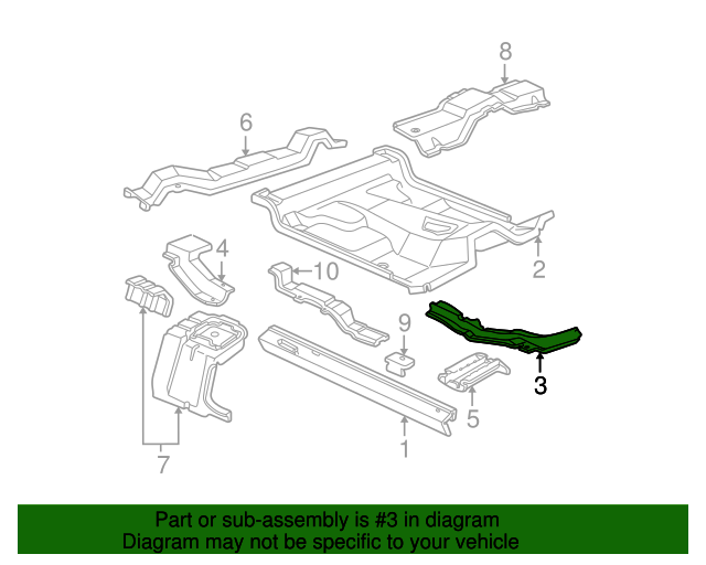 20042011 Ford Ranger Front Side Member Driver's Side (LH) 4L5Z
