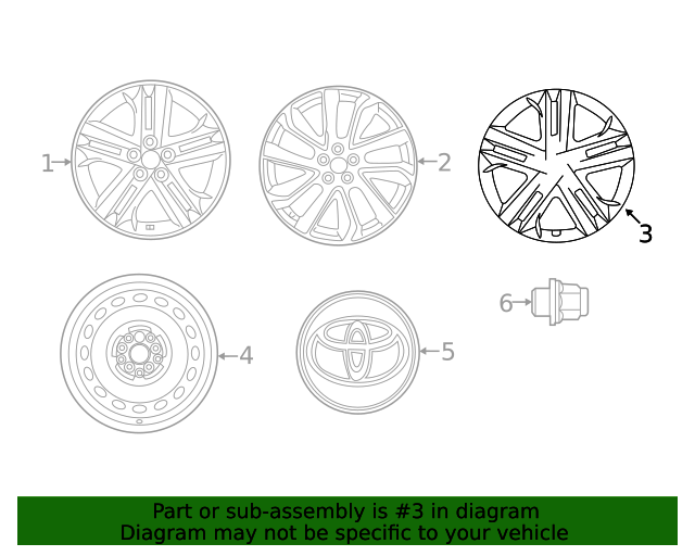 4261102Q80 Spare Tire 2020 Toyota Corolla OEM Parts To You
