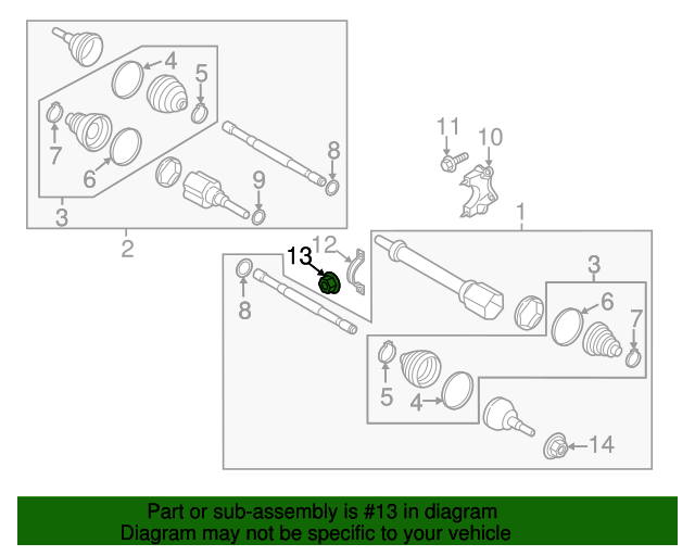 20102024 Ford Cv Axle Shaft Carrier Bearing Nut W520102S442 OEM