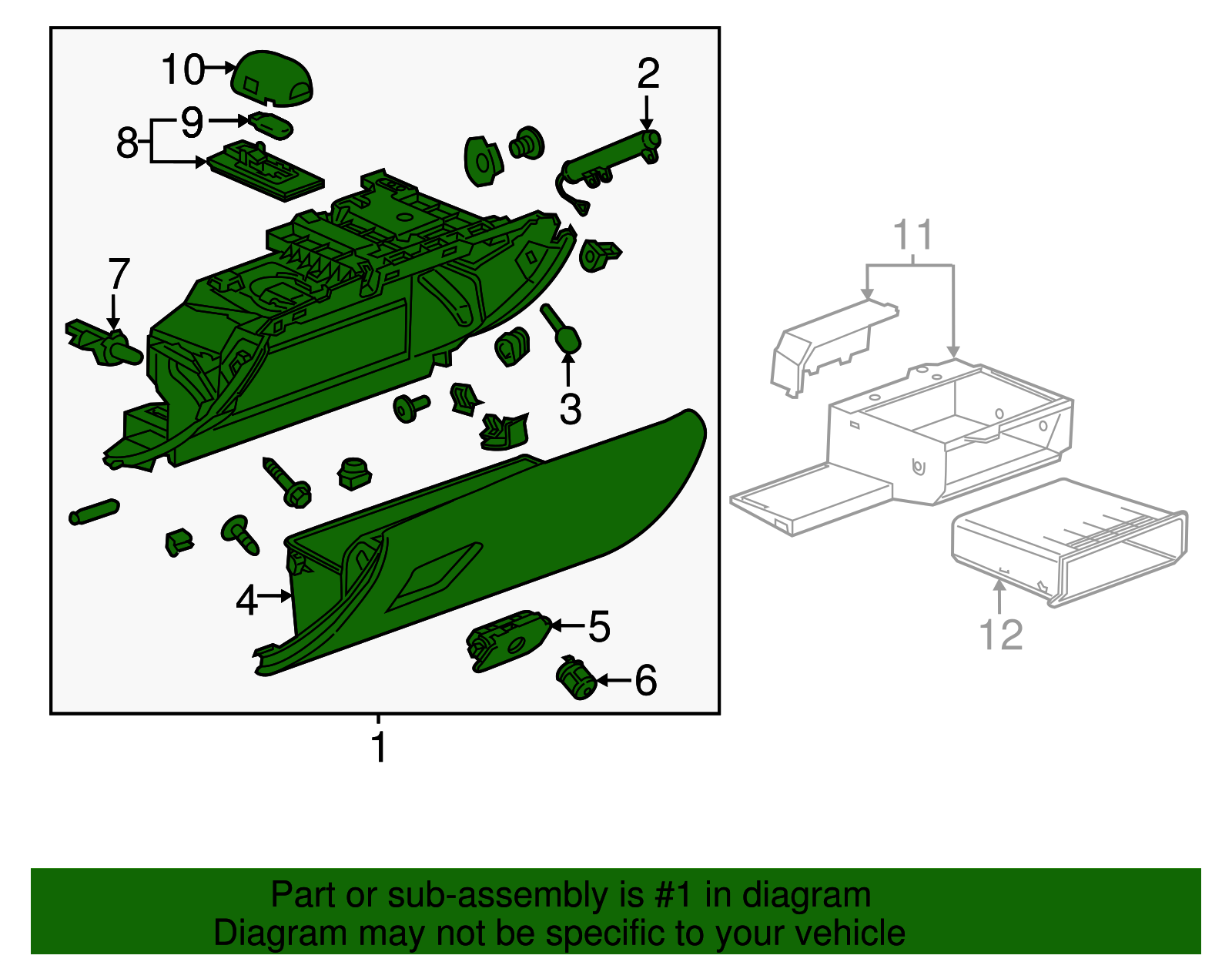 Light Platinum Instrument Panel Compartment - GM (84028646)
