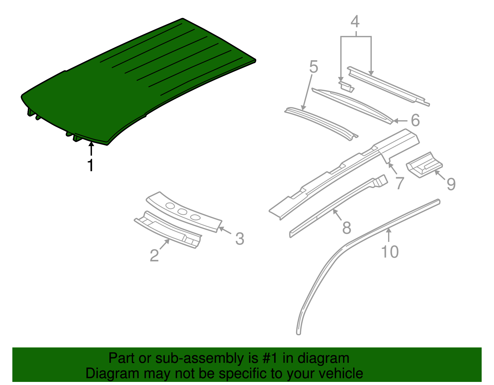 Panel Assembly, Roof (Opel-W/O Sunrf) - GM (88979792)