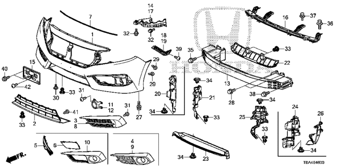 Honda License Plate Base 71145-T2A-A00