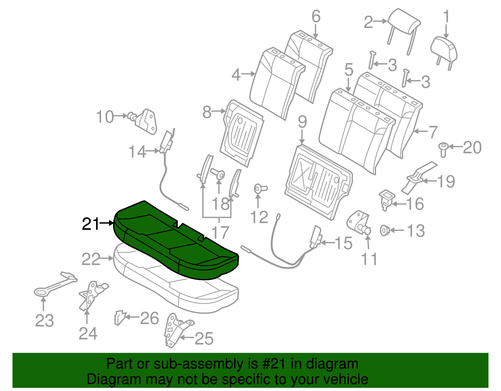 Cover, R/Seat Cushion                       *Anthracite - GM (94708708)