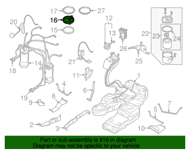 20092015 Audi Q7 Fuel Pressure Regulator 057130764L Audi USA Parts