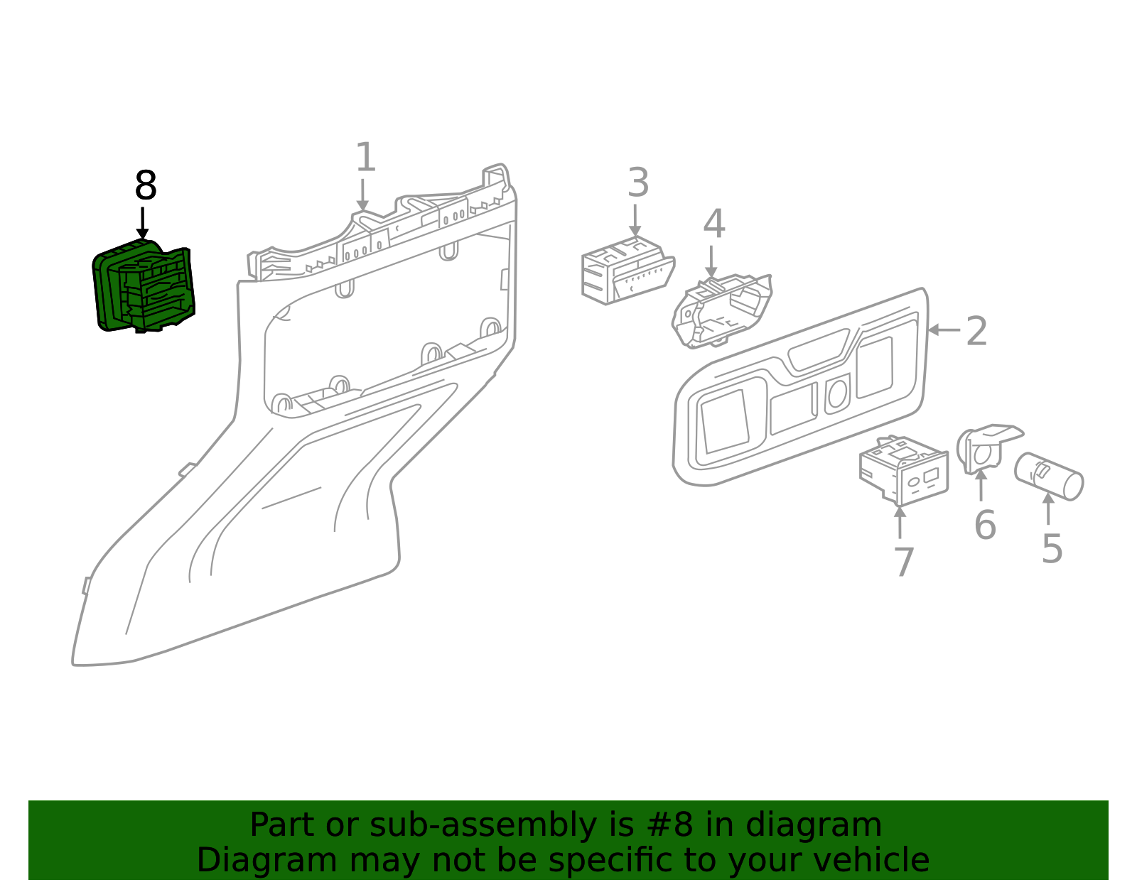 Front Floor Console Rear Air Outlet - GM (84449336)