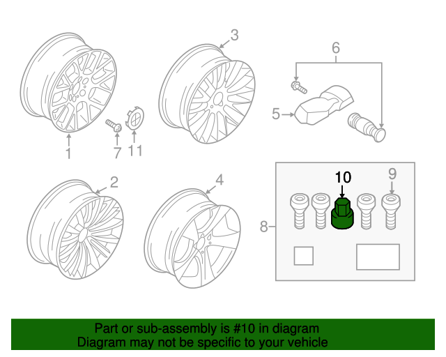 Genuine BMW 36136765543 Wheel Lock Adapter With Code Code 30