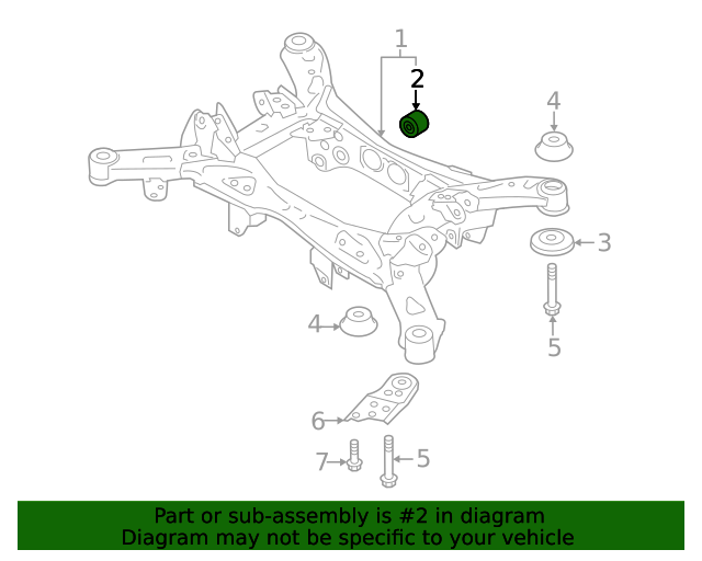 20192023 Subaru Crosstrek Suspension CrossMember Bushing 41322FL000