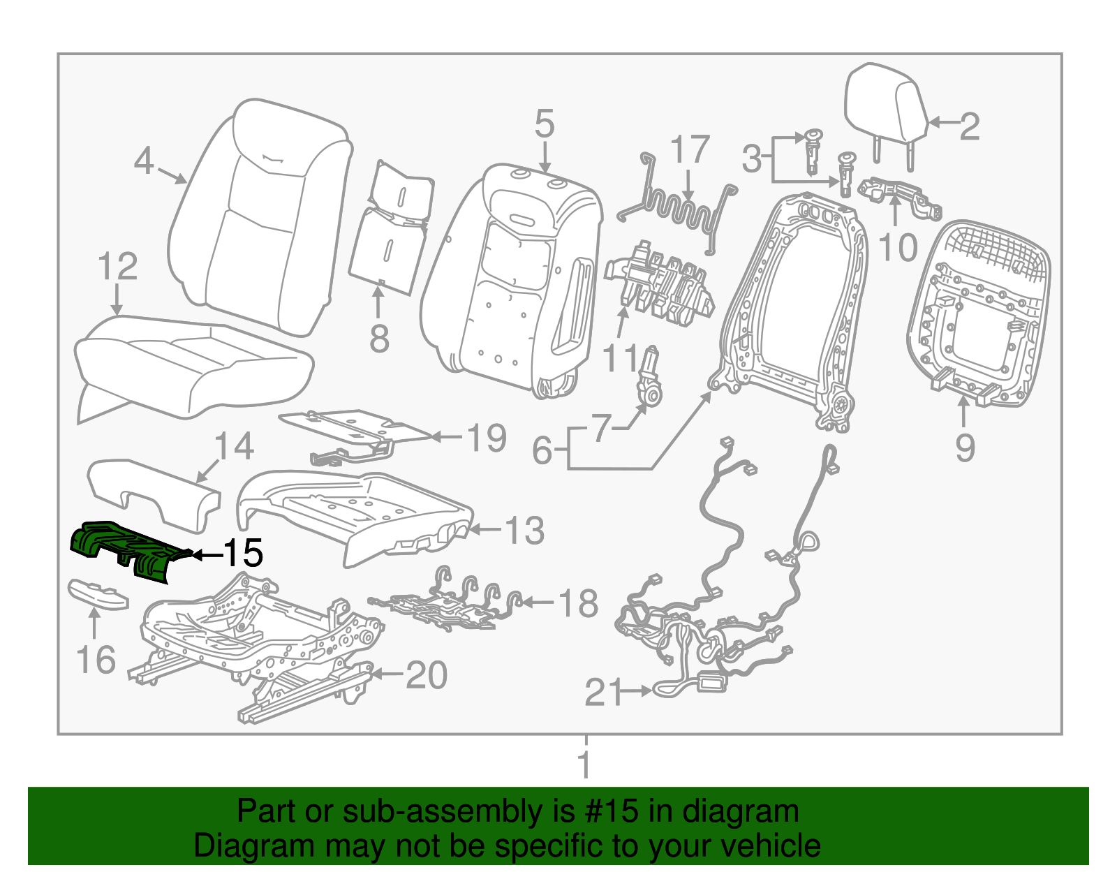 Front Seat Cushion Front Extension Frame - GM (84085979)