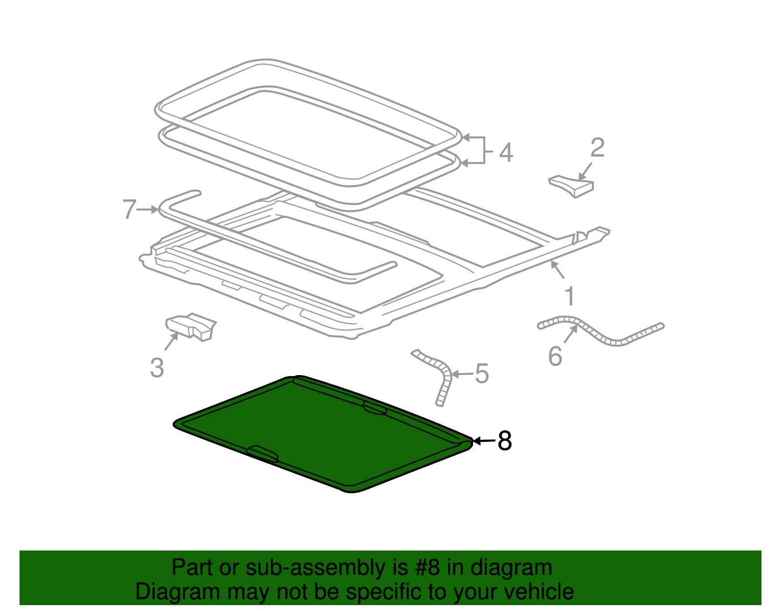 Sunshade Assembly-Sun Roof *Left Opel Gray - GM (25810301)