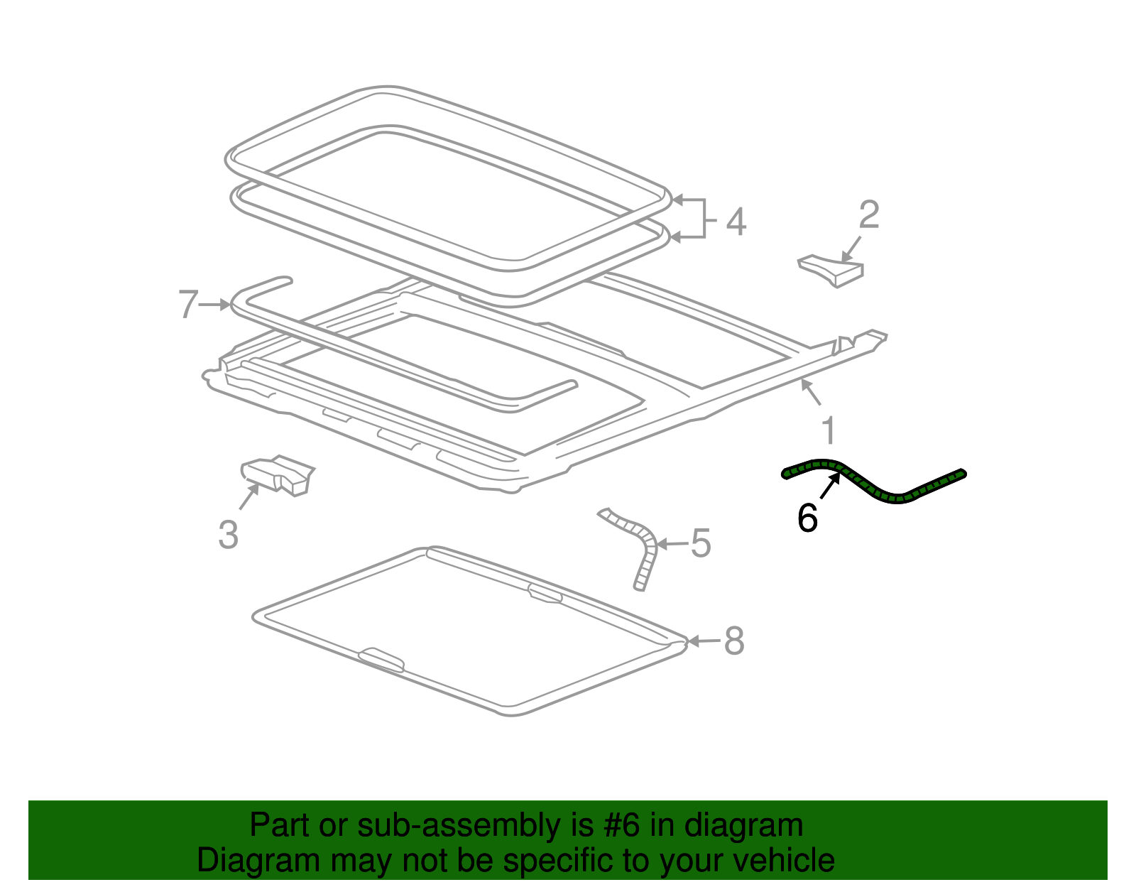 Hose Assembly-Sun Roof Hsg Rear Drn - GM (15129966)