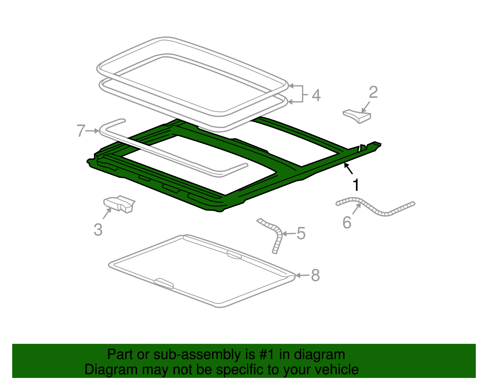 Frame Assembly-Sun Roof - GM (25810291)