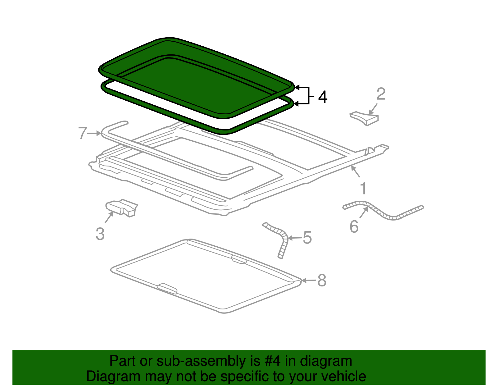 Sunroof Window - GM (15781625)