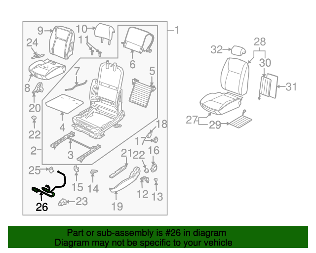 Genuine Power Seat Wiring Harness for 20042005 Saab 93 Part