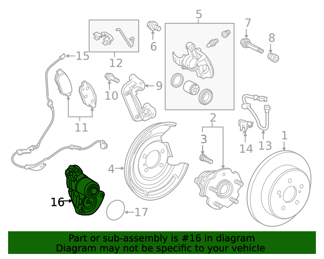 4631033010 Parking Brake Actuator 20182024 Toyota OEM Genuine Toyota Parts