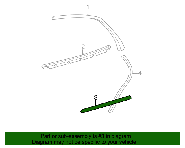 19962007 Ford OEM Body Side Molding 2F1Z5425532PTM Ford Parts Center