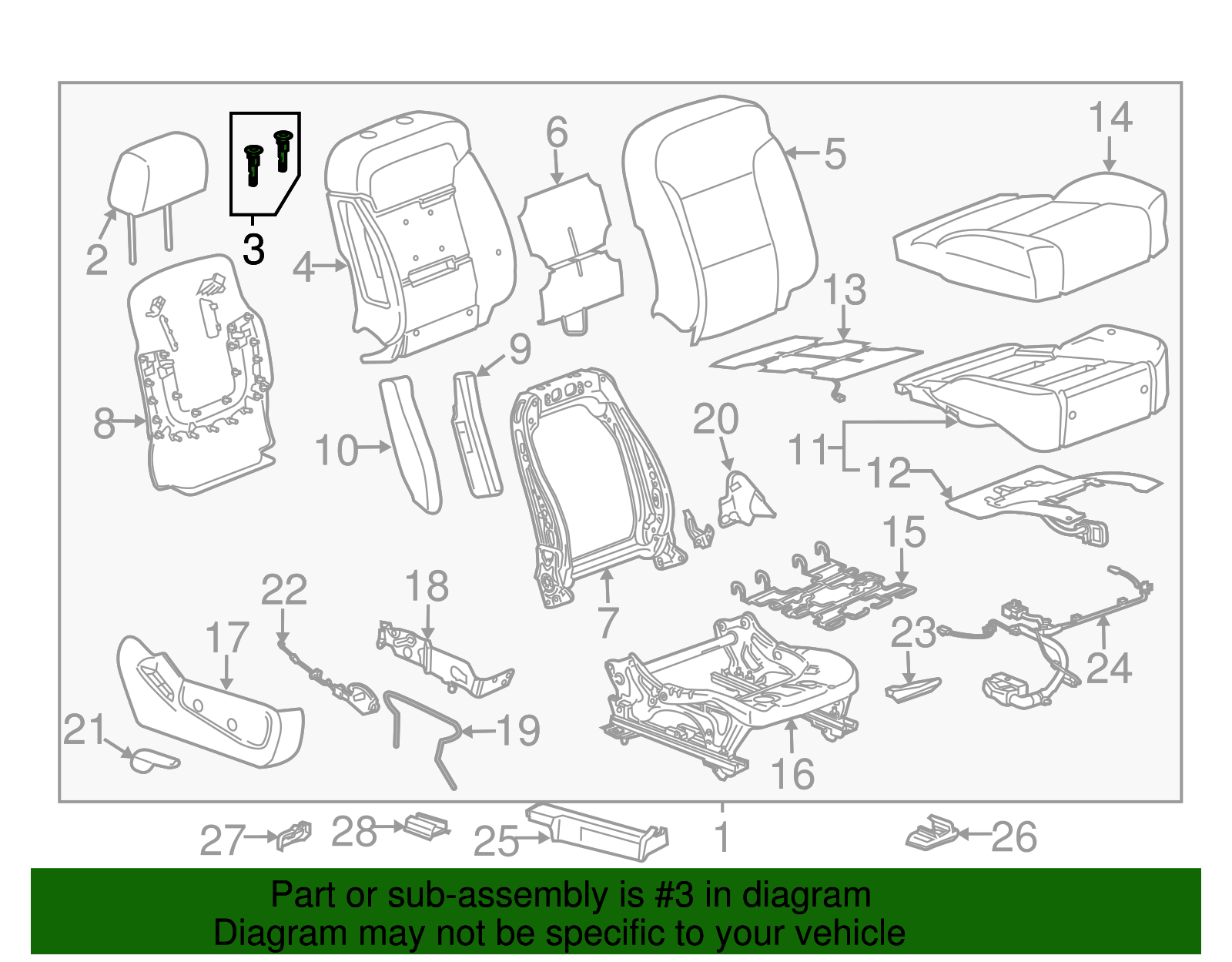 Jet Black Head Restraint Guide - GM (95015347)