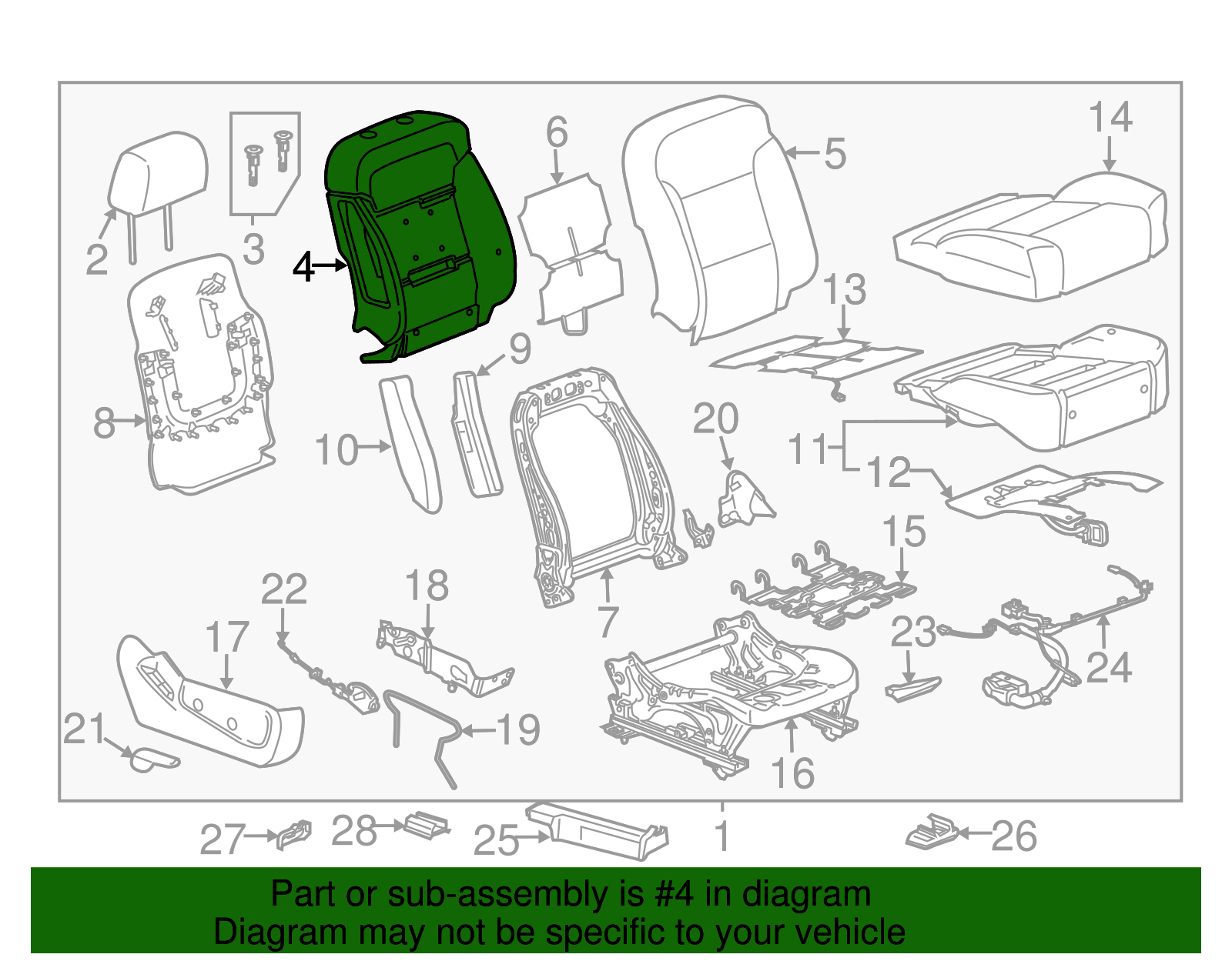 Front Seat Back Pad - GM (84381557)