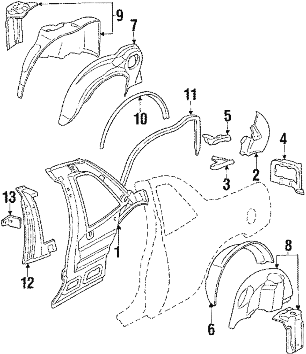 Brace-Quarter Inner Panel - GM (20607917)