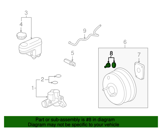 20072015 GM Power Brake Booster Vacuum Check Valve Kit with Check