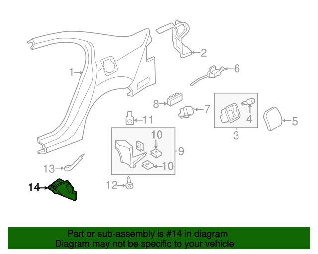 2011-2014 Acura TSX Strake, R Rear 74512-TL0-G00 | Acura Parts Now