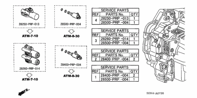 AT Solenoid Valve Set (L4) for 2003 Honda Accord #1