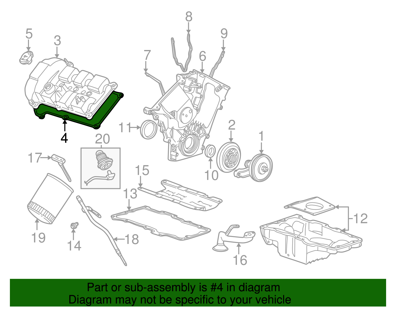 Valve Cover Gasket - Ford (YL8Z-6584-AA)