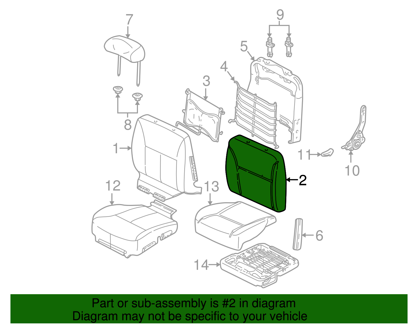 Seat Back Pad - Ford (YF4Z-5464810-AA)