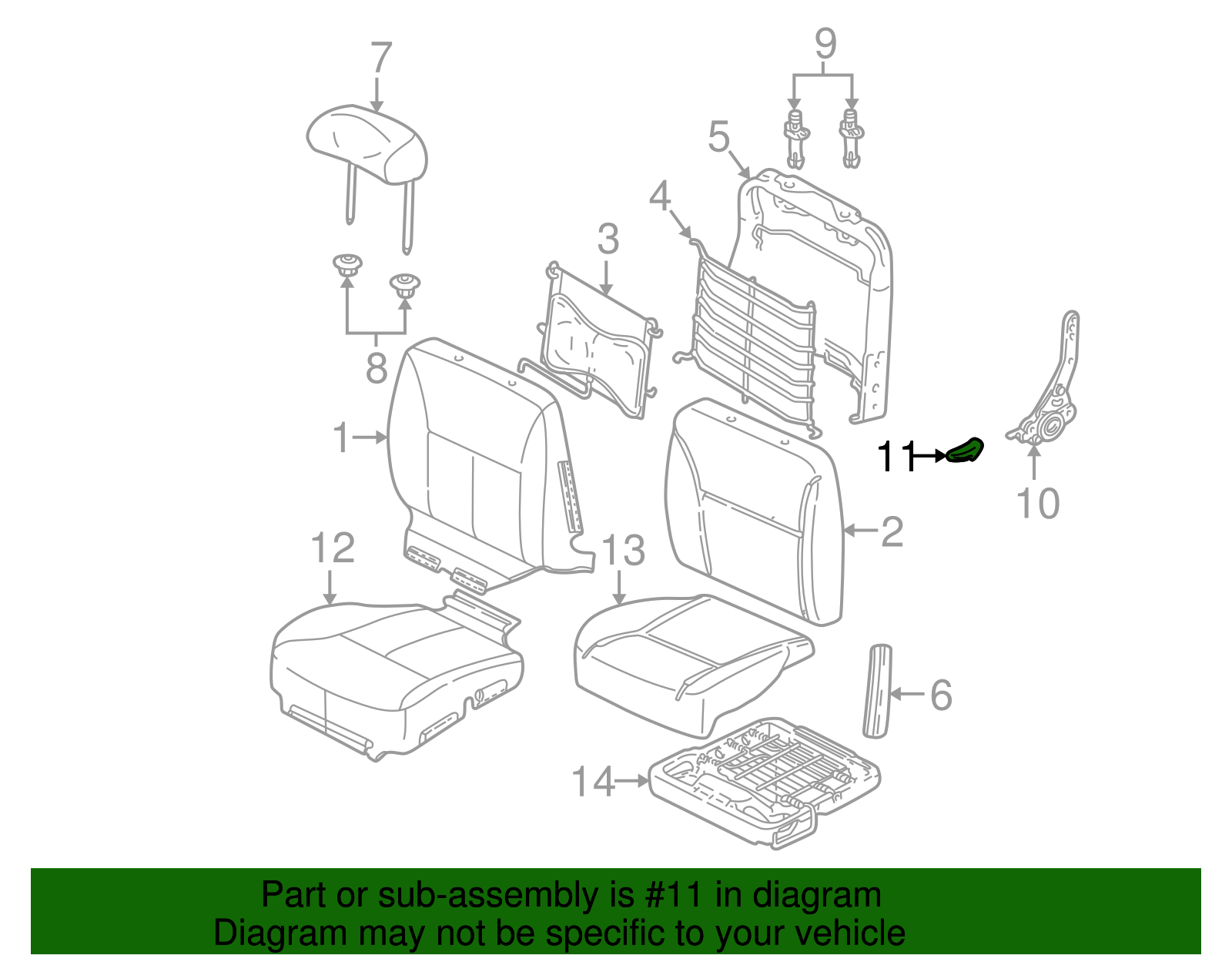 Recline Handle - Ford (YF1Z-54620A90-AAB)