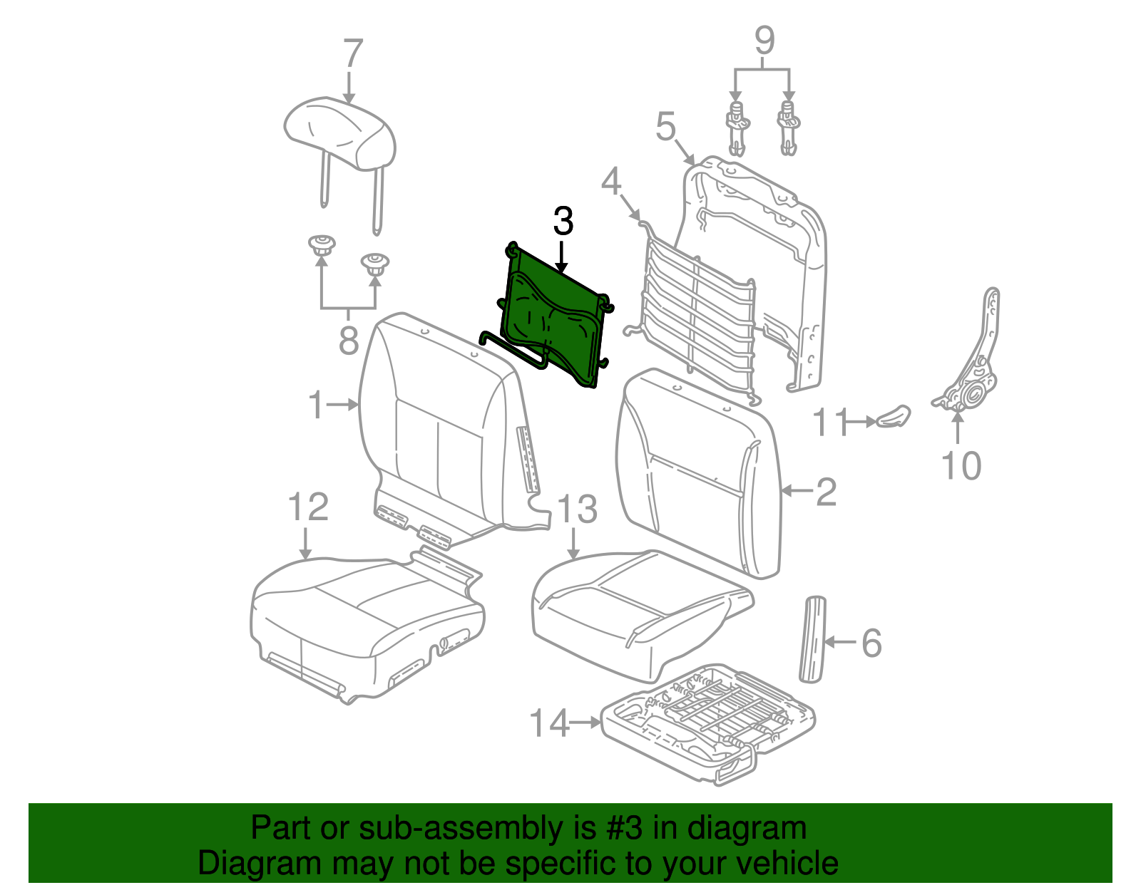 Seat Adjuster - Ford (YF1Z-5465500-AA)
