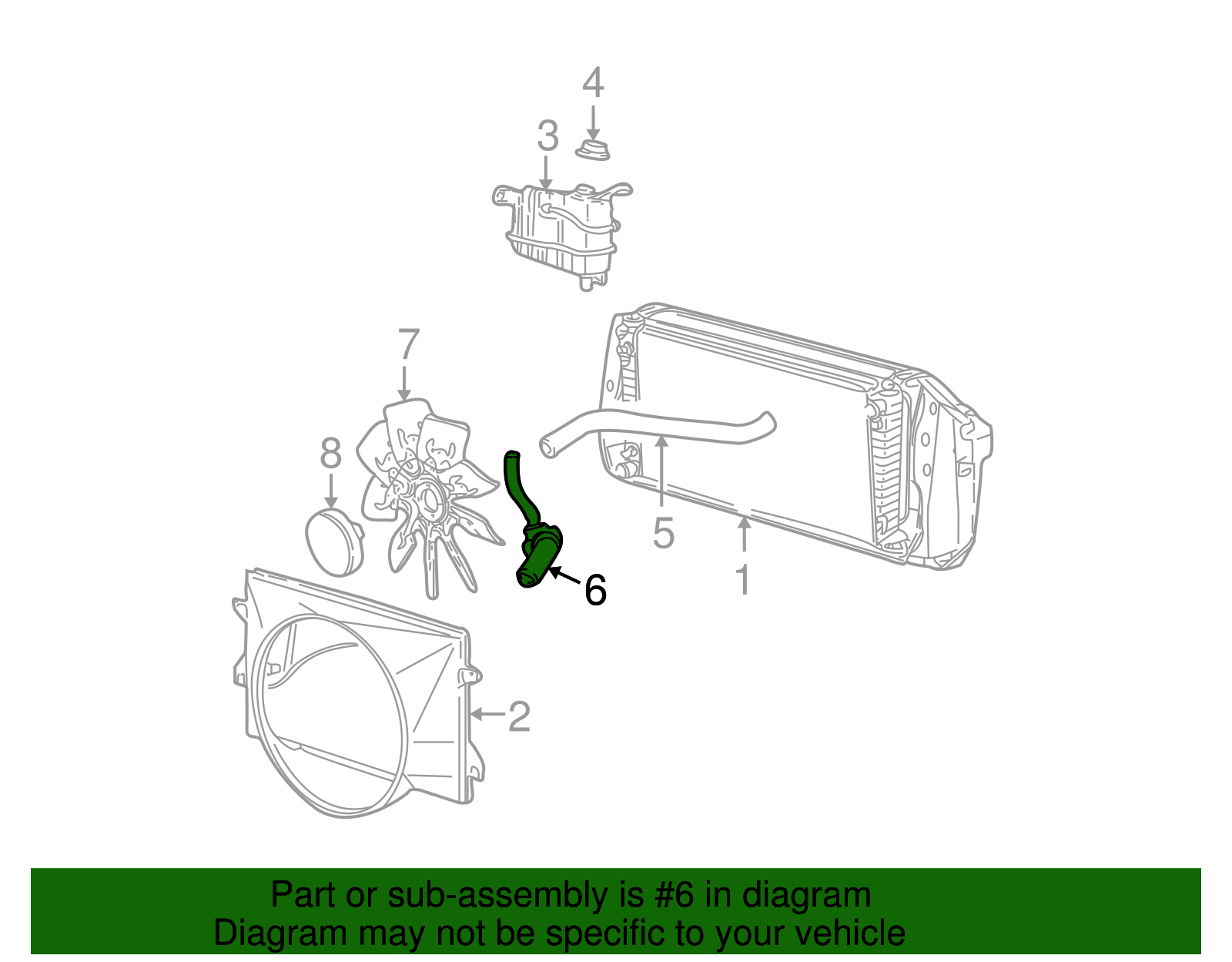 Lower Hose - Ford (XL1Z-8286-A)