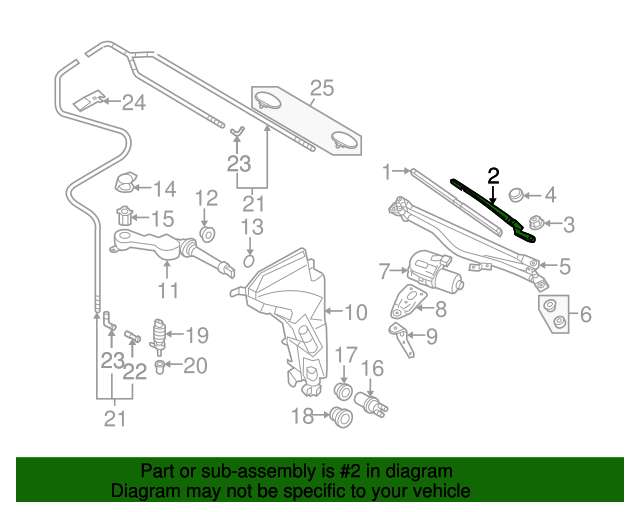 20002011 Audi Windshield Wiper Arm 4F1955408B Benzel Busch Audi