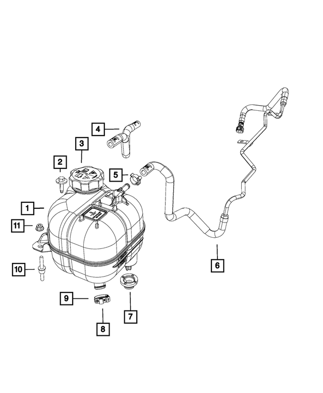 20142015 Jeep Cherokee Coolant Bottle Supply Hose 68102158AB OEM
