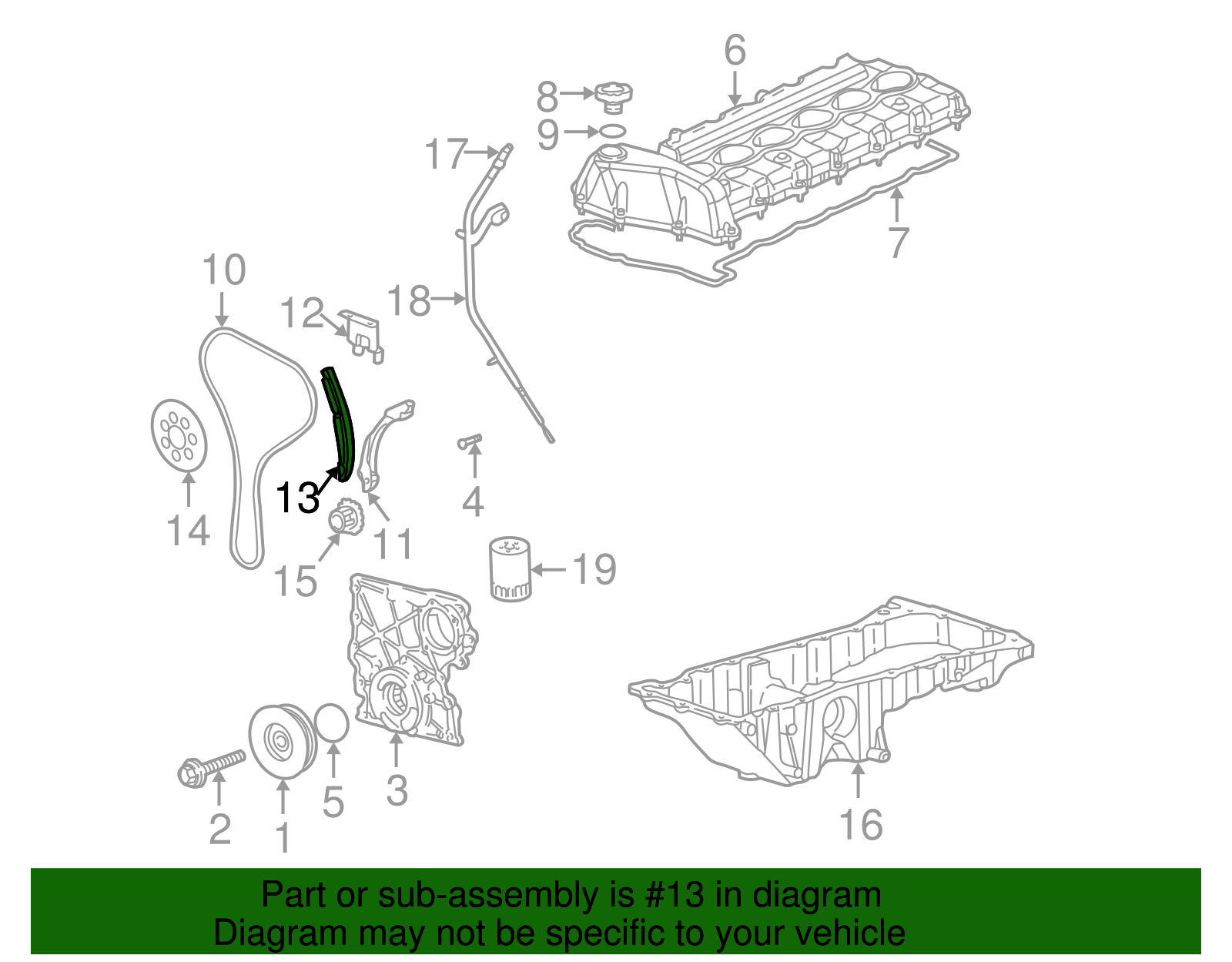 Engine Timing Chain Tensioner Shoe - GM (12568766)