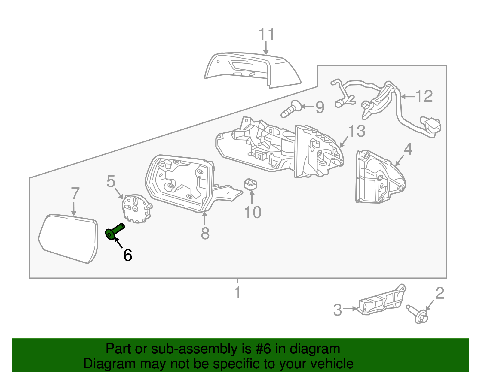 Outside Rear View Mirror Actuator Bolt - GM (95130423)