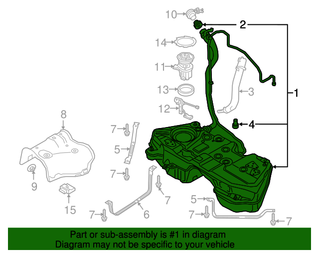 20182019 Audi Fuel Tank 80A201060AM Genuine Audi Parts