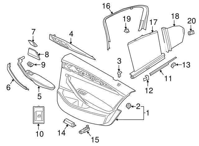 51417438548 - 2017-2022 BMW Handle Cover (51-41-7-438-548) | BMW ダイアナボディスーツ B80L +3