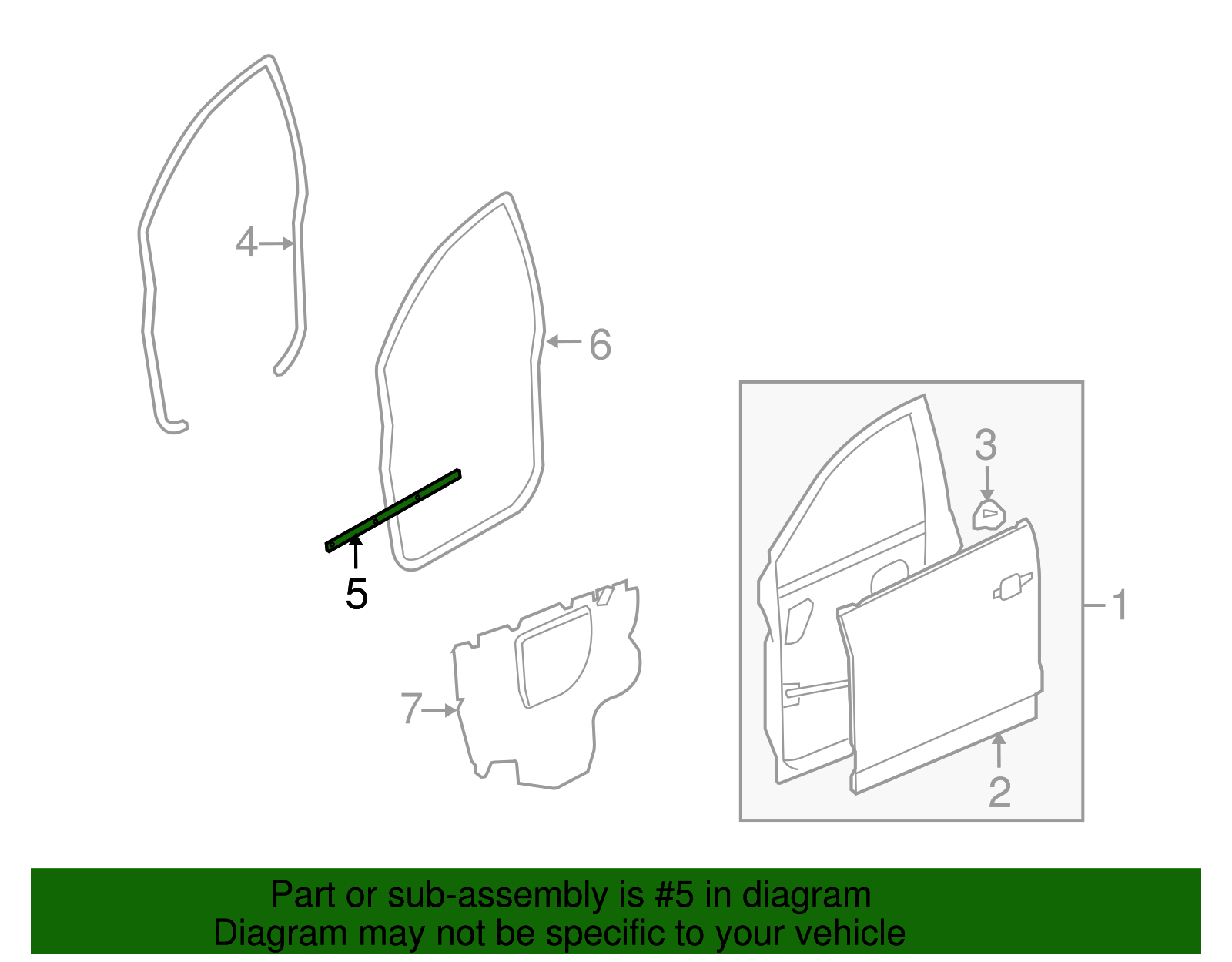 Front Side Door Lower Weatherstrip - GM (96624072)