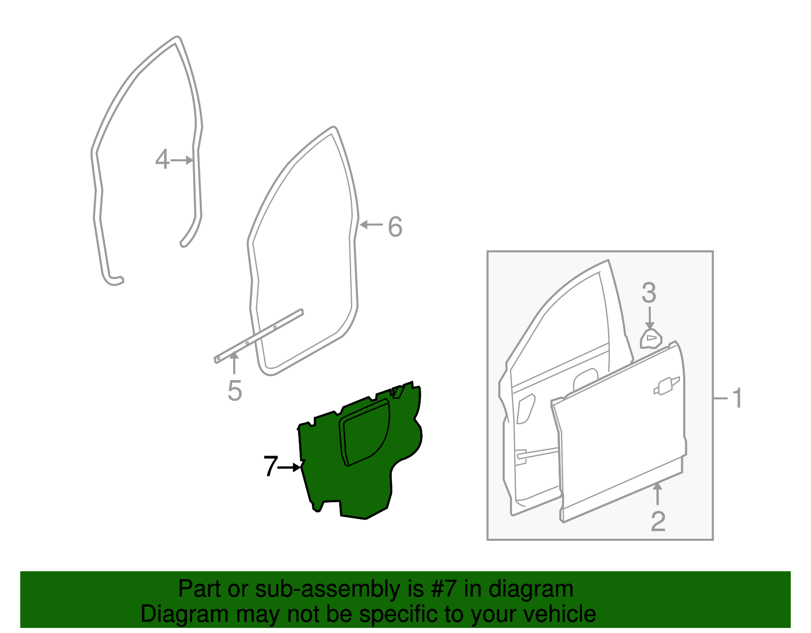Driver Side Front Door Water Deflector - GM (96837101)